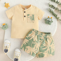2pcs Baby Boy's Casual T shirt & Shorts Set Kid's Tee Top Outfit