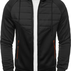 Patchwork Zip Hooded Sweatshirt Men's Jacket Coat