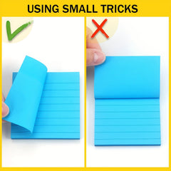 Lined Memo Pad Sticky Notes 3x3, 80 Sheets in 8 Bright Colors