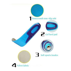 Shock Absorbing Gel Sports Insoles - Odor Resistant Basketball Shoe Inserts