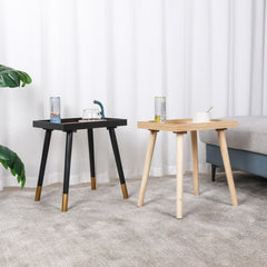 Solid Wood Rattan Legs Side Table for Living Room Bedroom Office
