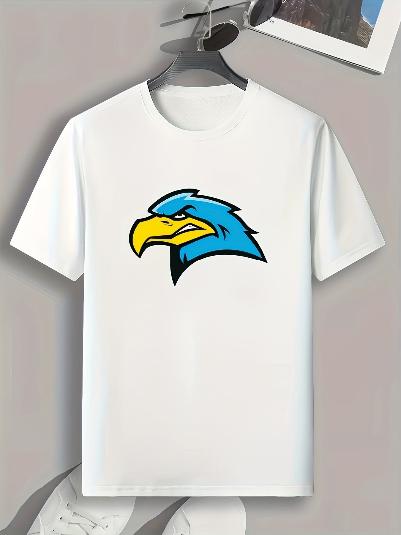 Eagle Head Print Men's Graphic T-shirt for Summer