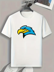 Eagle Head Print Men's Graphic T-shirt for Summer