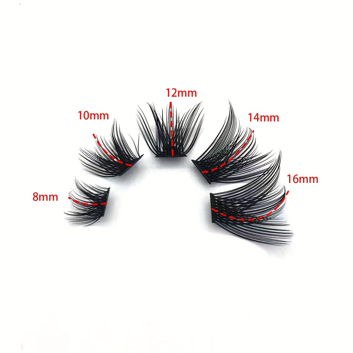 144pcs Mixed Length Self Grafting Cluster Lashes Slender Stem 12 Rows