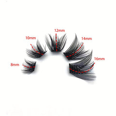 144pcs Mixed Length Self Grafting Cluster Lashes Slender Stem 12 Rows