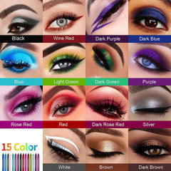 27 Pcs Rainbow Glitter Eyeliner Set with Sharpener