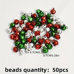 50pcs Christmas Bell Mini Ornament for Jewelry Making Craft Supplies