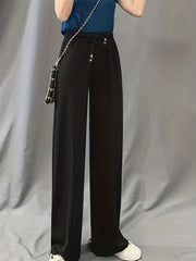 Wide Leg Drawstring Elastic Casual Pants Women's Athleisure