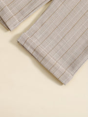 2pcs Baby Boys Striped Short Sleeve Bowtie Shirt & Shorts Gentleman Outfit
