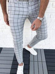 Men's Checkered Slim Fit Pants
