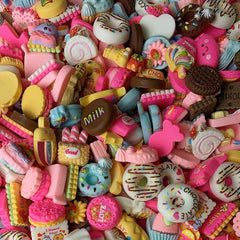 15 Pcs Mixed Style Resin Food Charms for DIY Decoration