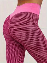 Honeycomb Butt Lifting Sports Leggings Yoga Running Tight Pants
