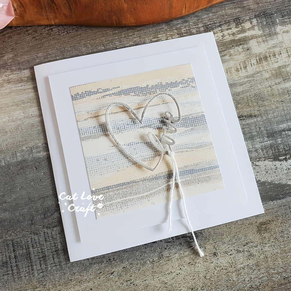 Metal Stencil Heart Love Word Die Cuts DIY Scrapbooking