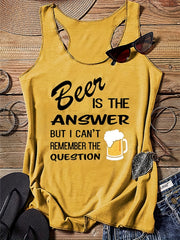 Women's Letter Graphic Tank Top Crew Neck Casual Summer Top