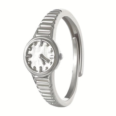European American Golden Watch Couple Ring Light Open Adjustable