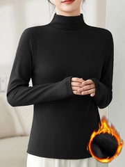 Soft Mock Neck Thermal Top Women's Sleepwear