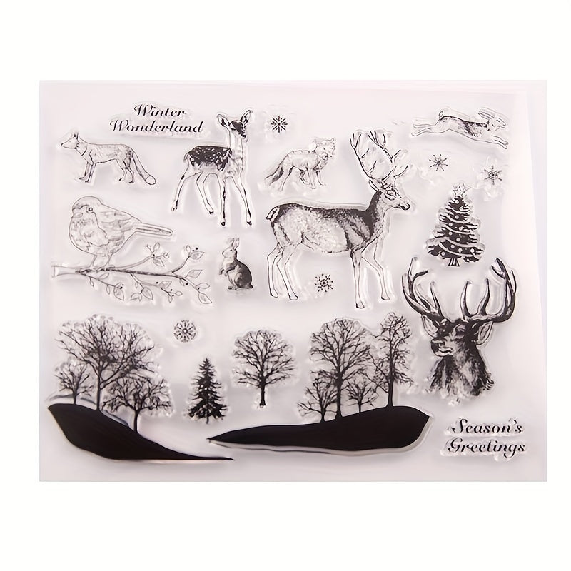 Deer Rabbit Fox Clear Stamps for DIY Greeting Card Making