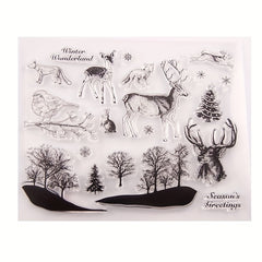 Deer Rabbit Fox Clear Stamps for DIY Greeting Card Making