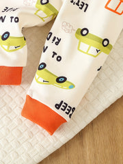 Baby Boy Pajama Set Cartoon Graphic Pullover Pants Set