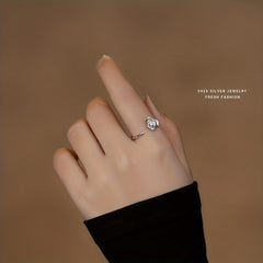 S925 Sterling Silver Thorns Rose Open Ring For Girls