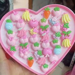 10pcs Girls Cartoon Heart Ring Set for Holiday Gift