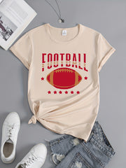Women's Football Graphic Short Sleeve Sports T shirt