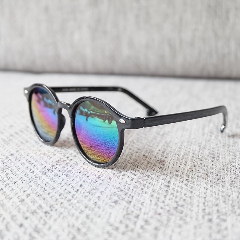Boys Round Frame Sunglasses Colorful Lens Party Sun Protection