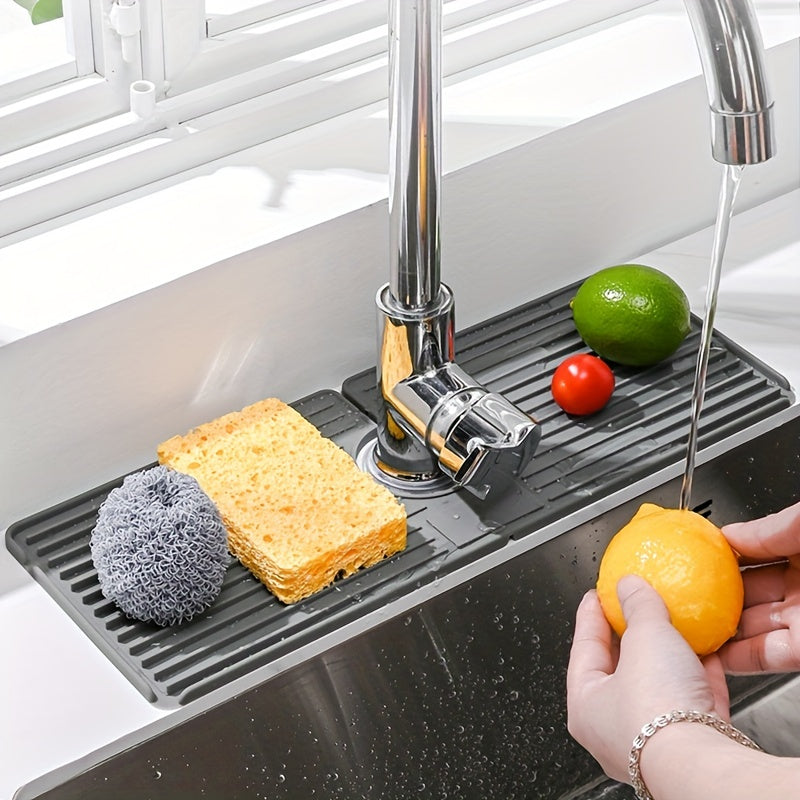 Silicone Faucet Drain Mat Sponge Storage Plate for Kitchen Bathroom