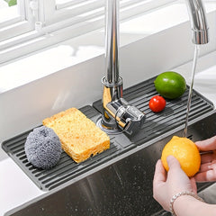 Silicone Faucet Drain Mat Sponge Storage Plate for Kitchen Bathroom