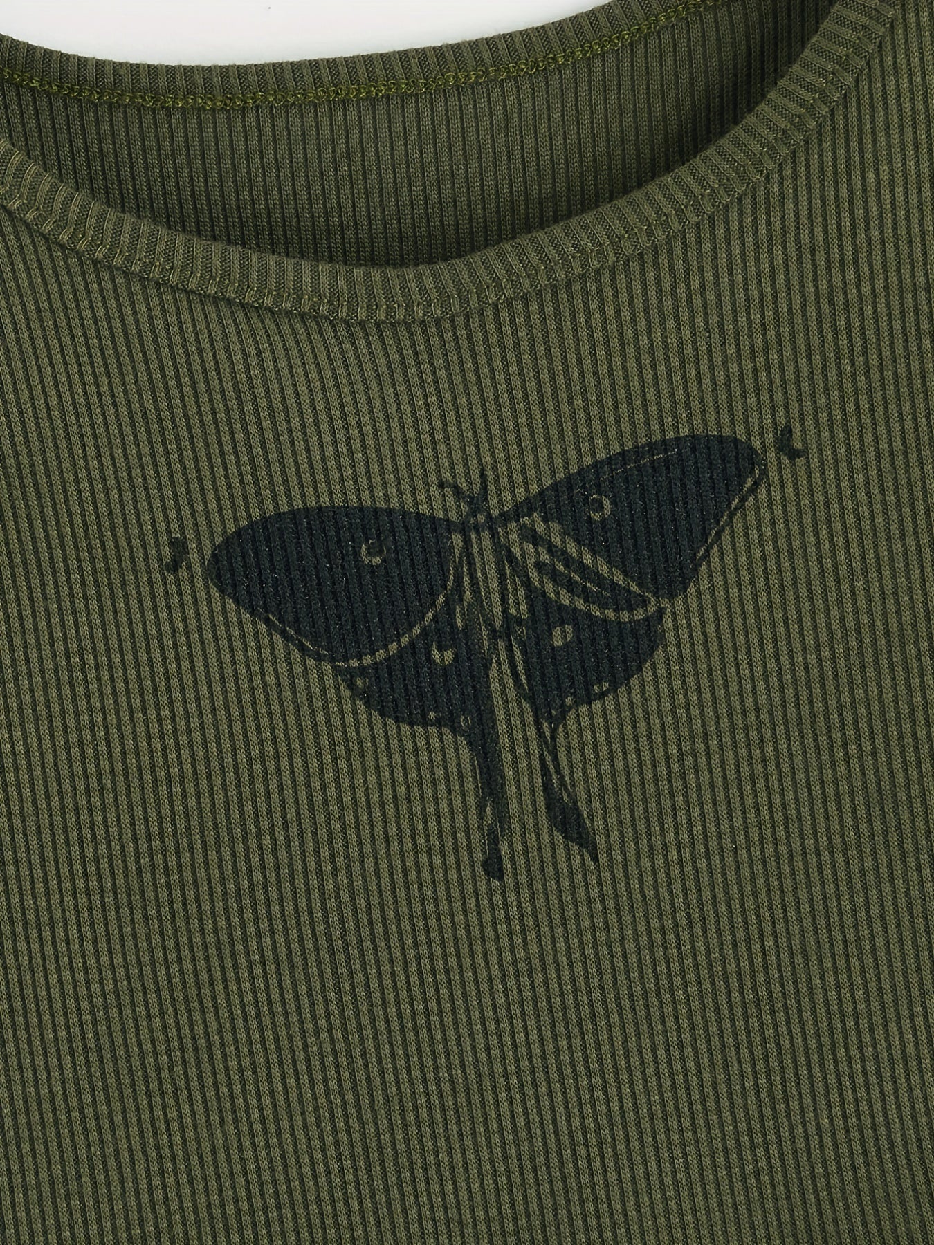 Butterfly Print Tank Top Y2K Crew Neck Summer Sleeveless Top