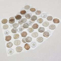 18pcs Flower Wax Seal Stamp Stickers Brown Gradient Girls Decoration