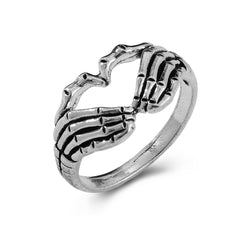 Halloween Skull Heart Gesture Ring