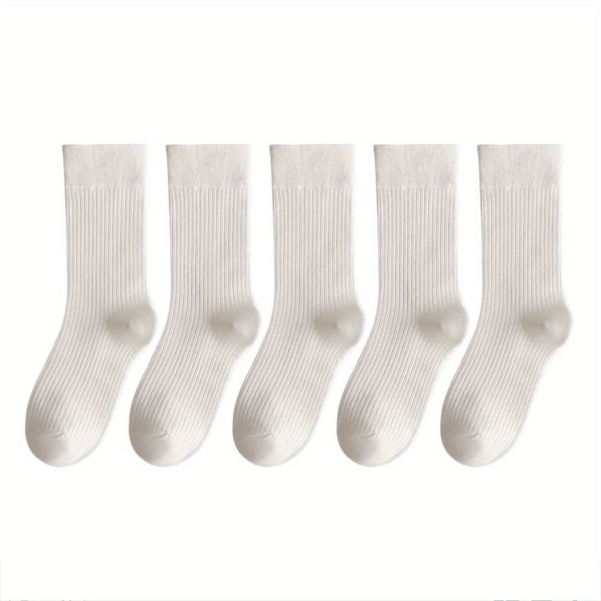 10 Pairs Solid Crew Socks for Women
