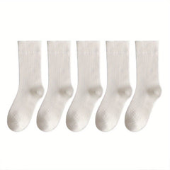 10 Pairs Solid Crew Socks for Women