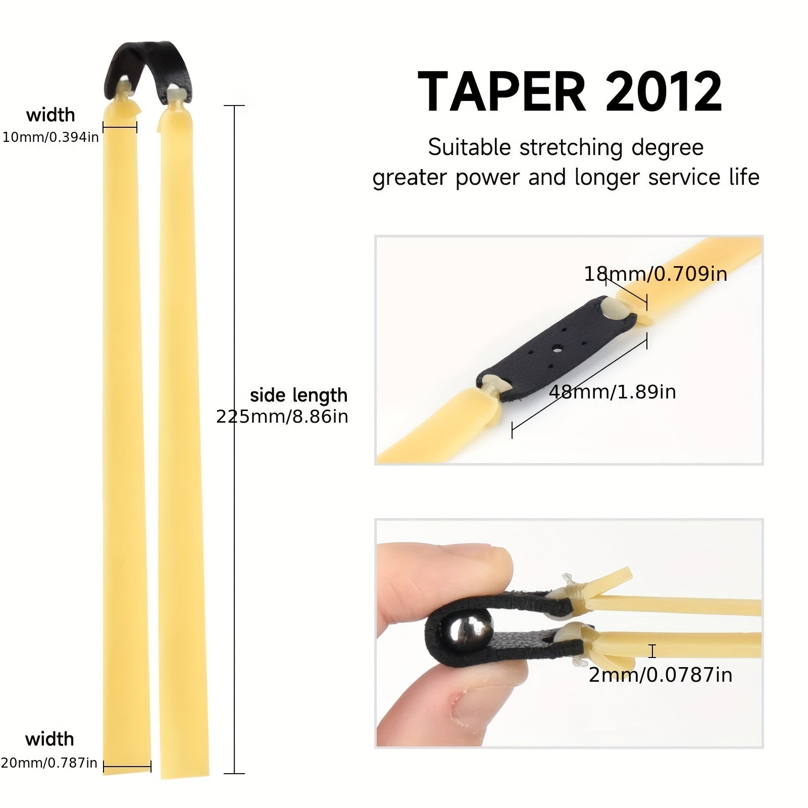 10pcs 2mm Slingshot Elastic Replacement Bands for Shooting Games