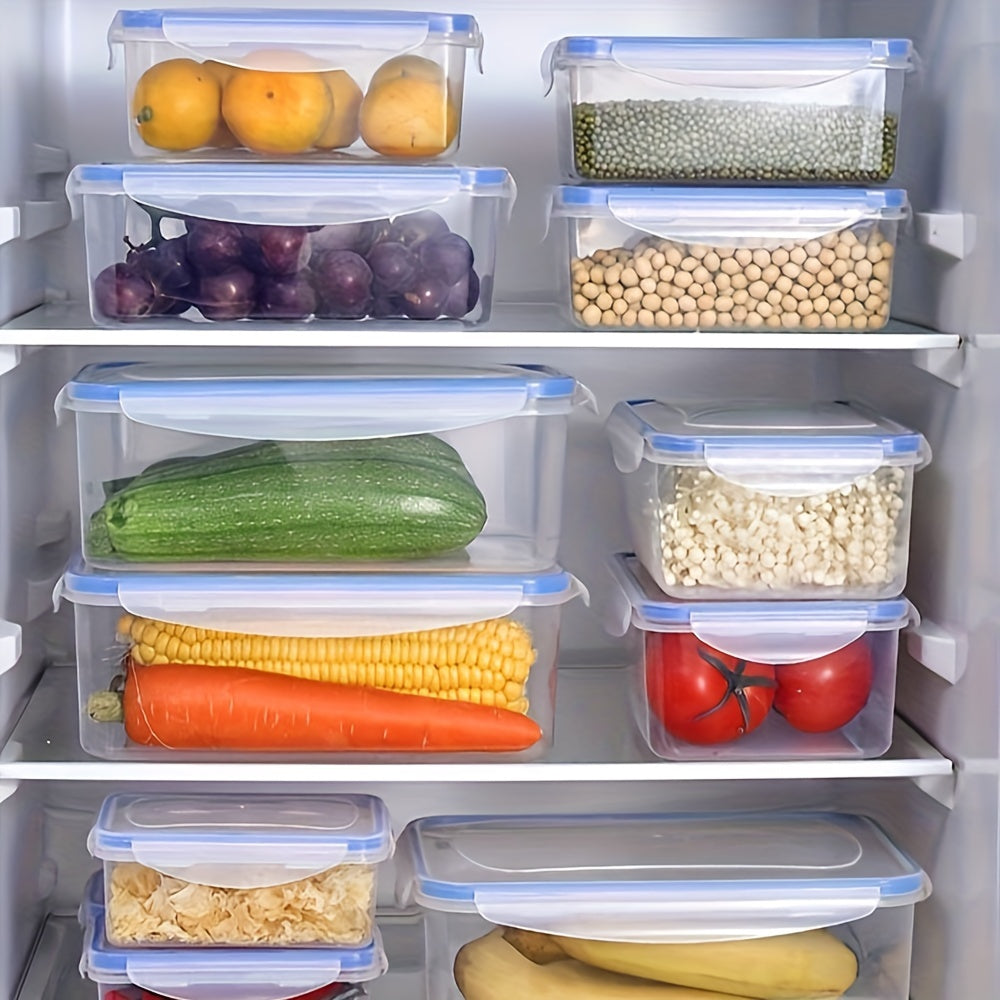 4pcs Kitchen Refrigerator Fresh Keeping Box Microwave Resistant Plastic
