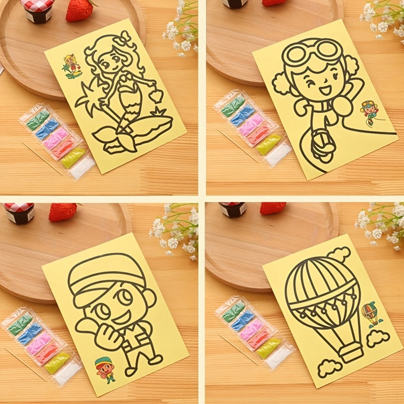 10pcs Sand Painting Set For Kids DIY Colorful Sand Making Educational Gift