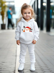 Girls 2pc Santa Claus Hooded Sweatshirt & Sweatpants Set