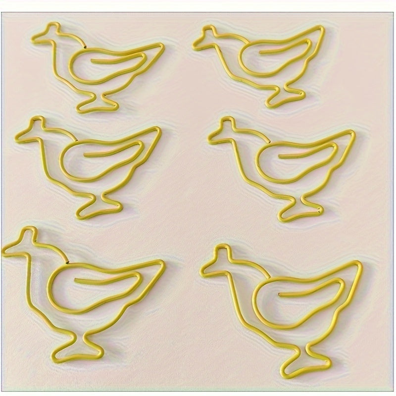 24pcs Chickens Metal Paper Clips Bookmarks Office School Stationery