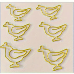 24pcs Chickens Metal Paper Clips Bookmarks Office School Stationery