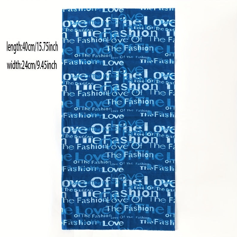Elastic Headband Neck Gaiter Letter Print Scarf