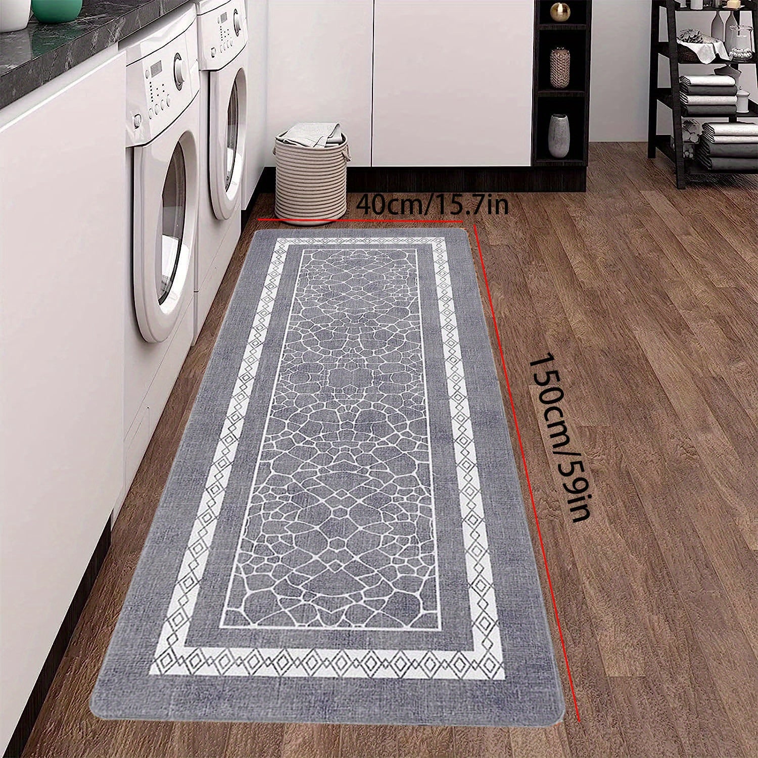 Grey Non-slip Absorbent Floor Mat for Living Room Bedroom