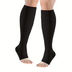 3 Pairs Knee Peep toe Socks Anti Slip Compression
