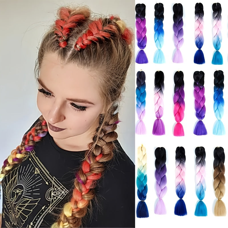 Synthetic Jumbo Braid Hair Extensions Ombre Braiding Hair Packs for Women Girls