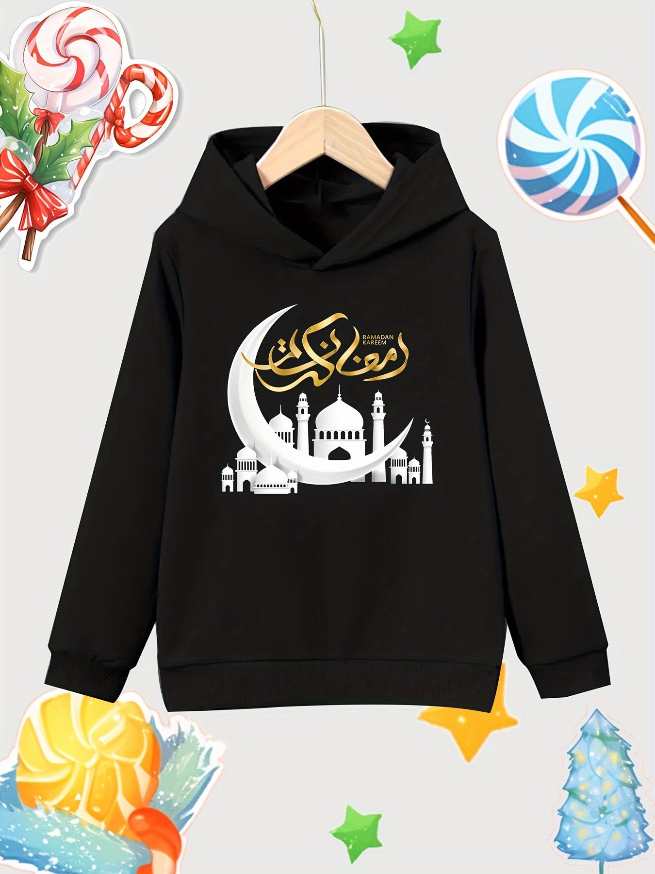 Moon City Girls Cotton Hooded Sweatshirt for Autumn Winter