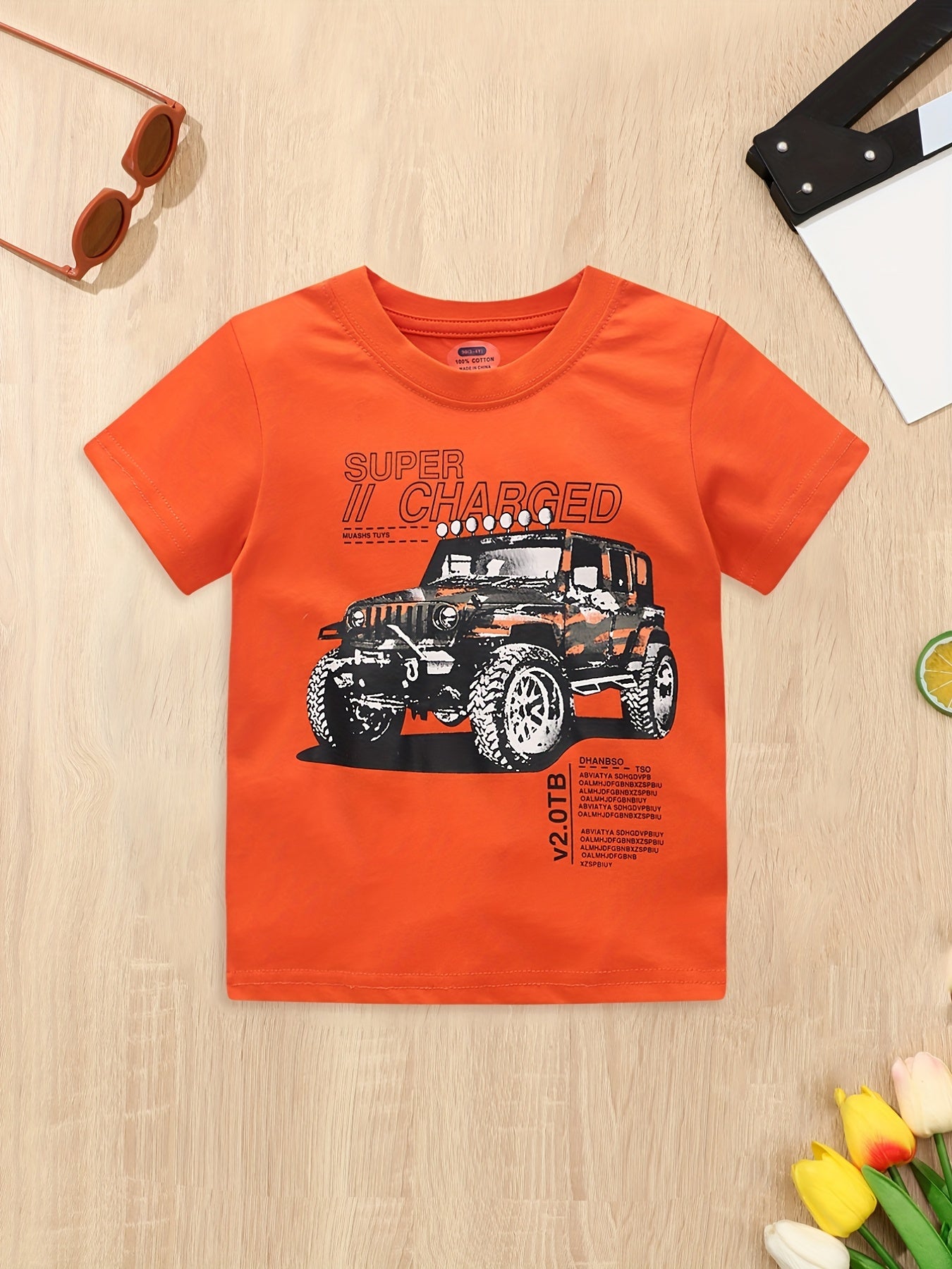 Boys SUV Graphic Tee Top Cotton Short Sleeves