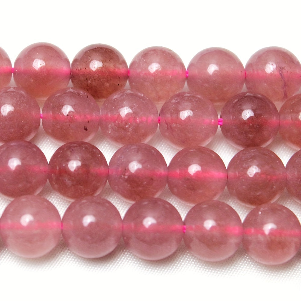 Strawberry Quartz Crystal Stone Beads 60pcs DIY Bracelet Necklace Accessories