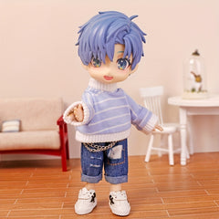 Striped Turtleneck Sweater Jeans Suit for Baby