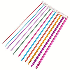 11pcs Colorful Aluminum Crochet Set with Beads for Knitters