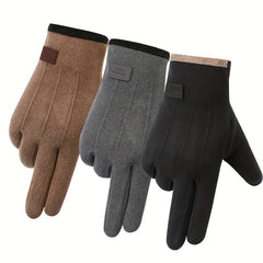 Outdoor Rabbit Velvet Touch Screen Gloves Thick Windproof Warm Gloves
